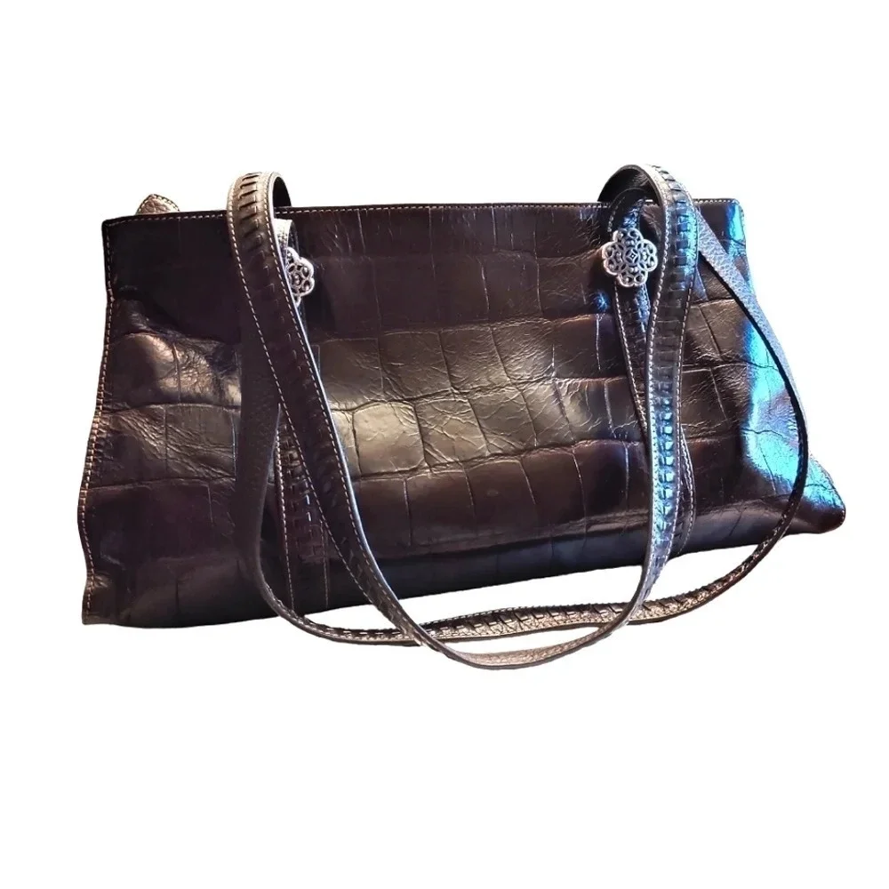 Brighton Croco Short Tote Bag EUC ❤️ - Picture 3 of 15